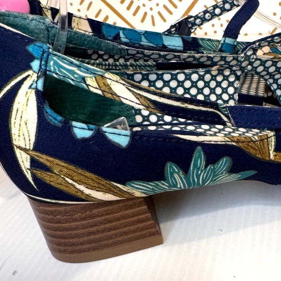 Ruby Shoo Iris Floral Mary Jane Block Heels Size 10 Retro Cottage Garden Summer - Picture 3 of 11
